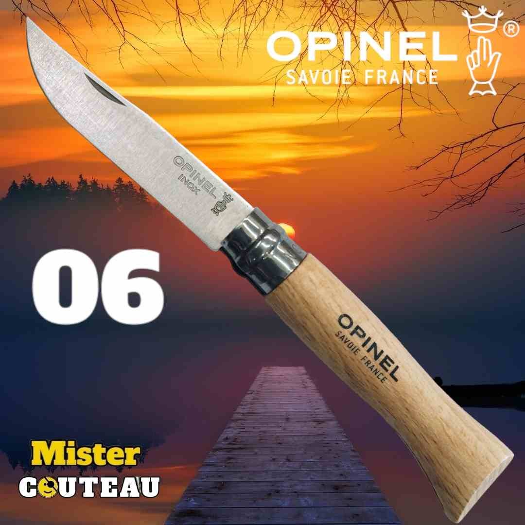 Couteau OPINEL 06 manche hetre lame inox / 18cm