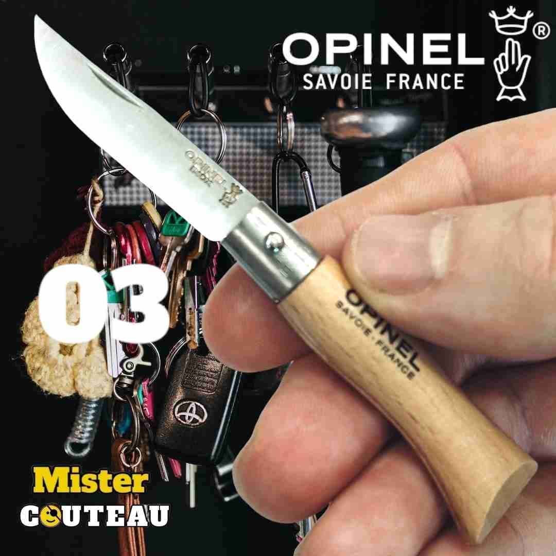 Couteau OPINEL 03 manche hetre lame  inox / 10cm