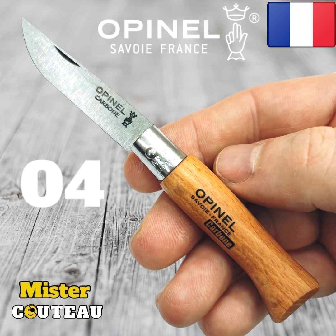 Couteau OPINEL 04 manche hetre lame carbone / 11cm