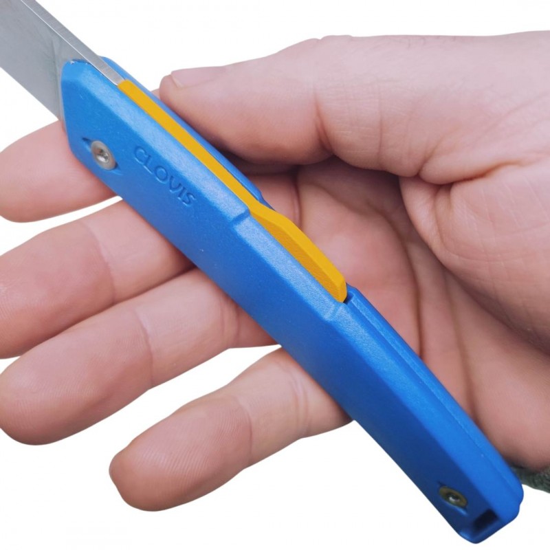 Couteau Clovis bicolore bleu jaune Florinox Couteau Clovis bicolore bleu jaune Florinox