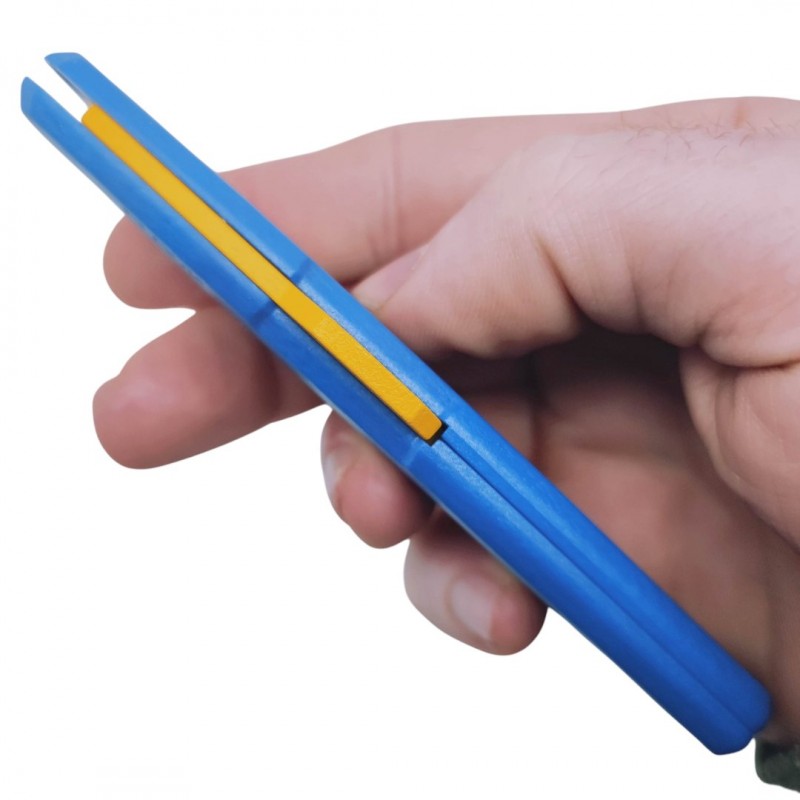 Couteau Clovis bicolore bleu jaune Florinox Couteau Clovis bicolore bleu jaune Florinox