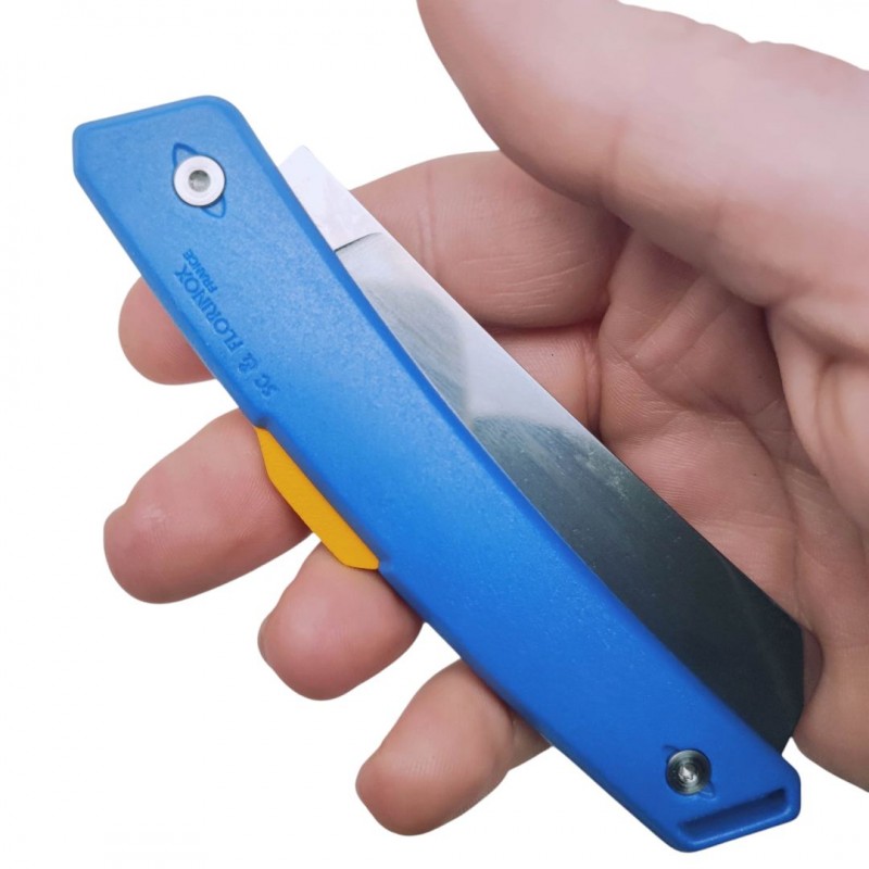 Couteau Clovis bicolore bleu jaune Florinox Couteau Clovis bicolore bleu jaune Florinox