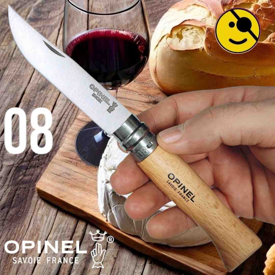 Couteau OPINEL 08 manche hetre lame inox 19.5cm