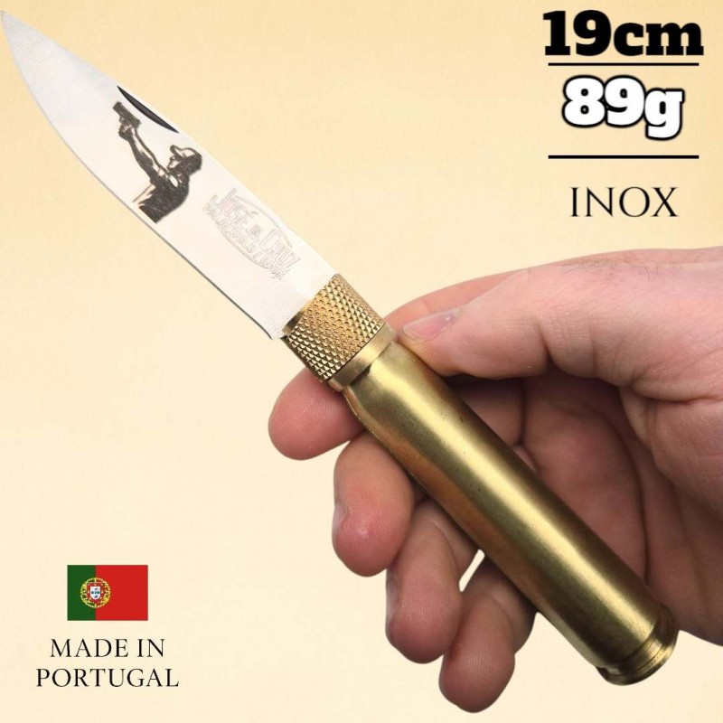 Couteau José Da Cruz douille 12.7 calibre 50 inox tireur Couteau José Da Cruz douille 12.7 calibre 50 inox tireur
