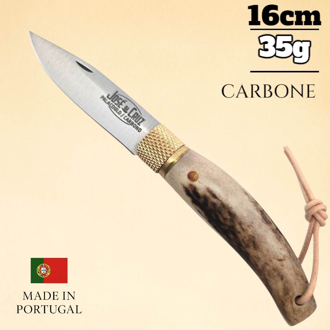 Couteau pliant José Da Cruz bois cerf carbone 16cm