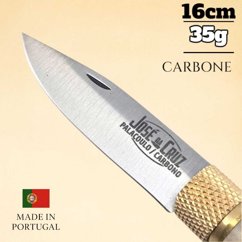 Couteau pliant José Da Cruz bois cerf carbone 16cm
