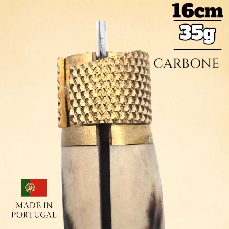Couteau pliant José Da Cruz bois cerf carbone 16cm