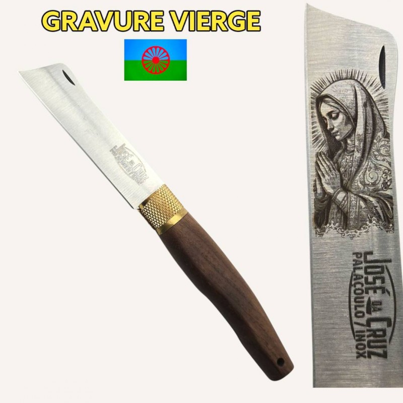 Greffoir José Da Cruz gravure Vierge + nom Greffoir José Da Cruz gravure Vierge + nom