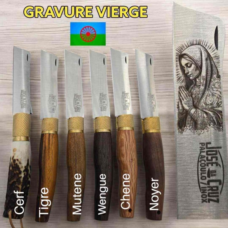 Greffoir José Da Cruz gravure Vierge + nom Greffoir José Da Cruz gravure Vierge + nom