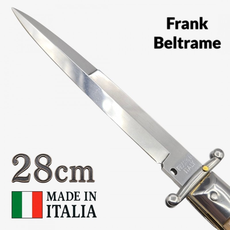 Stiletto italien Frank Beltrame 28 cm – Manche corne de bélier 2– Pompe arrière Stiletto italien Frank Beltrame 28 cm – Manche corne de bélier 2– Pompe arrière