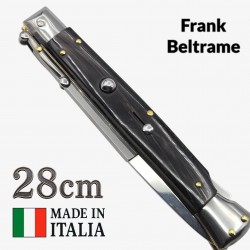 Couteau Stiletto automatique Frank Beltrame 28 cm – Corne de buffle 2– Garde basculante – Exclusivité Mister Couteau