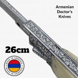 Couteau automatique switchblade custom Armenian Doctor Knife os gravé 26 cm
