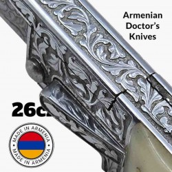 Couteau automatique switchblade custom Armenian Doctor Knife os gravé 26 cm