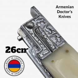 Couteau automatique switchblade custom Armenian Doctor Knife os gravé 26 cm