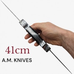 Exceptionnel couteau automatique AM KNIVES double lame damas 41cm