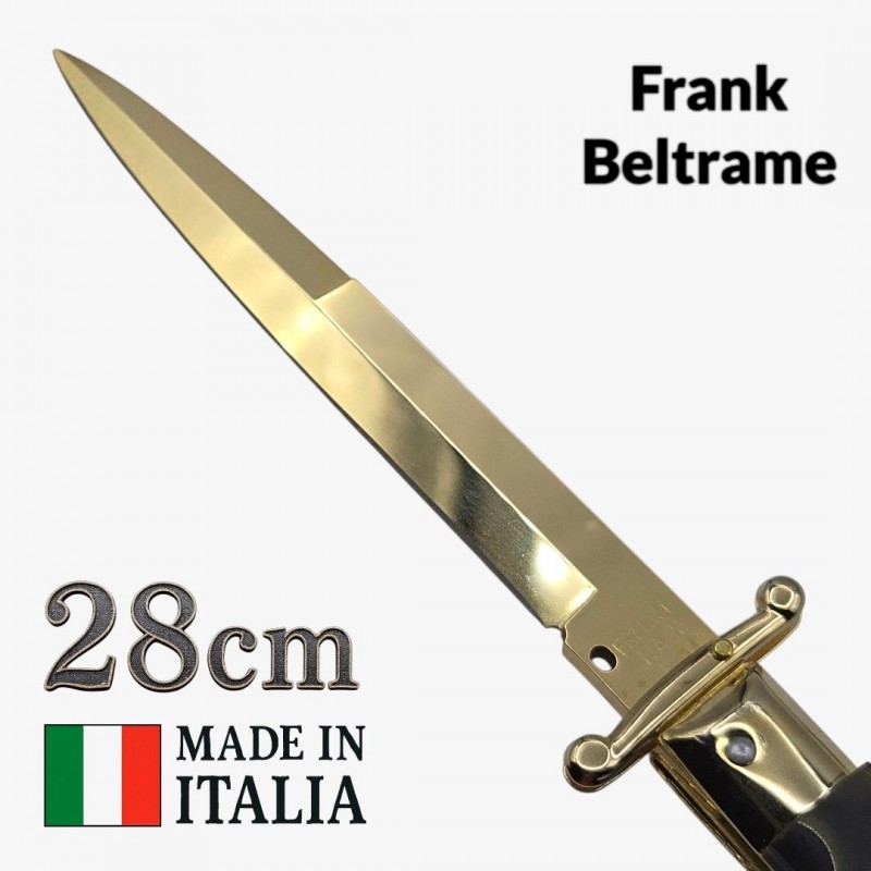 Couteau Stiletto automatique micarta gold Frank Beltrame 28 cm Couteau Stiletto automatique micarta gold Frank Beltrame 28 cm