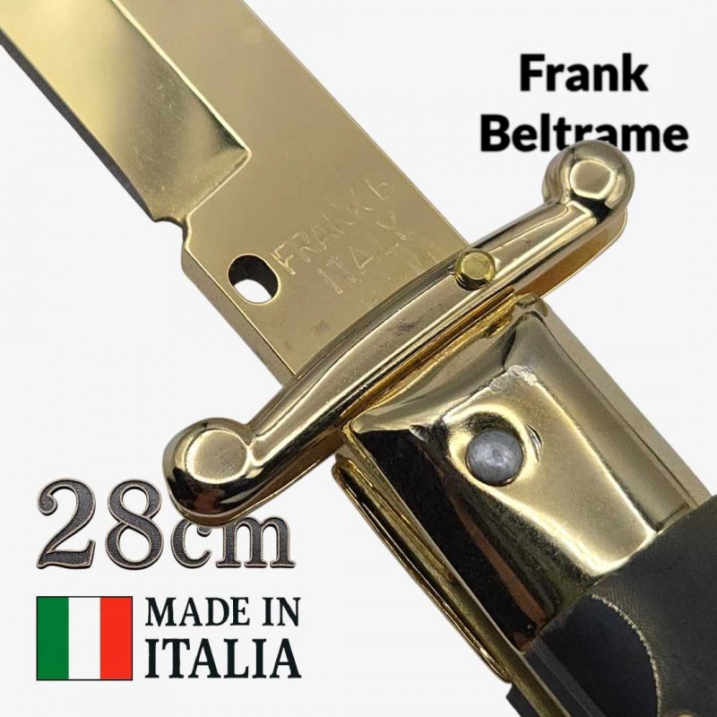 Couteau Stiletto automatique micarta gold Frank Beltrame 28 cm Couteau Stiletto automatique micarta gold Frank Beltrame 28 cm