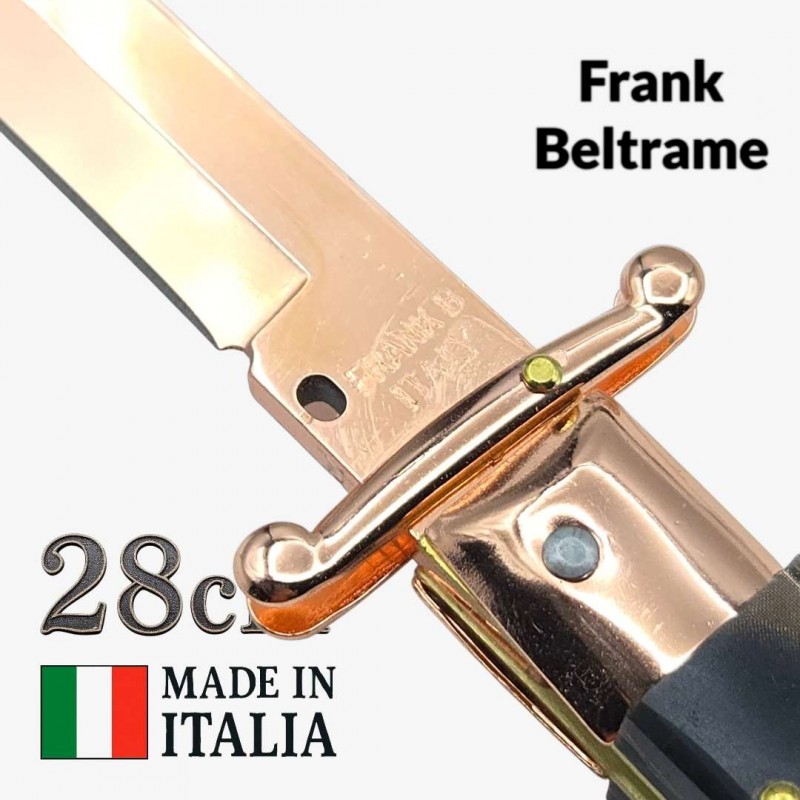 Couteau Stiletto automatique Frank Beltrame micarta cuivre 28 cm – Garde basculante Couteau Stiletto automatique Frank Beltrame micarta cuivre 28 cm – Garde basculante