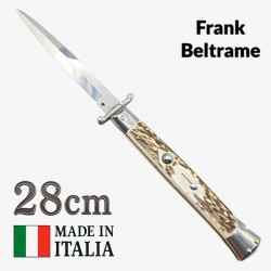 Couteau Stiletto automatique bois cerf Frank Beltrame 28 cm – Garde basculante