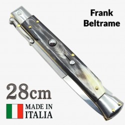 Couteau Stiletto automatique Frank Beltrame corne Brésil 28 cm swinguard