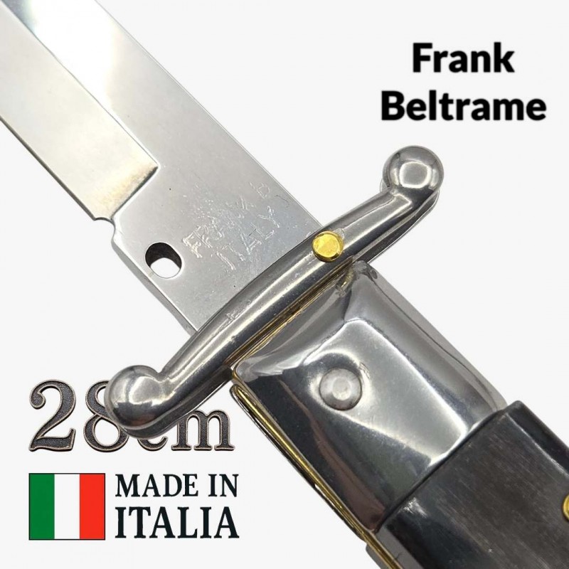 Couteau Stiletto automatique Frank Beltrame corne Brésil 28 cm swinguard Couteau Stiletto automatique Frank Beltrame corne Brésil 28 cm swinguard