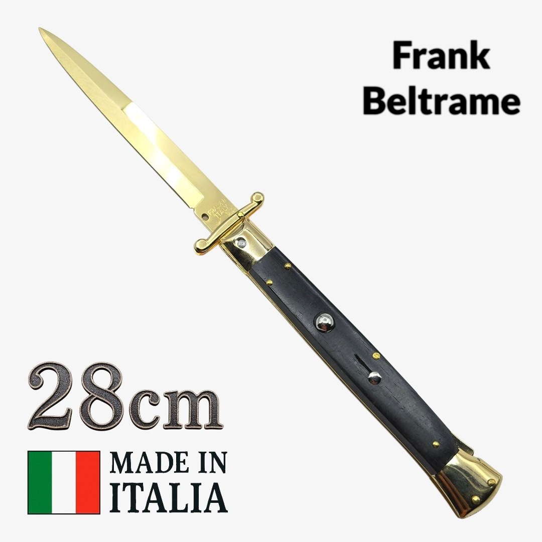 Couteau Stiletto automatique Frank Beltrame ébène gold 28cm