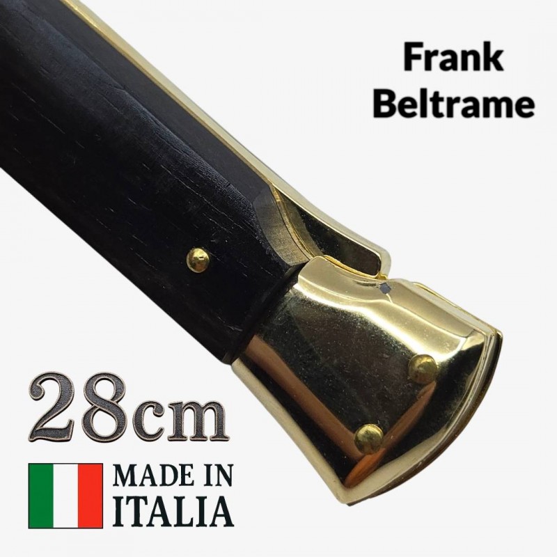 Couteau Stiletto automatique Frank Beltrame ébène gold 28cm Couteau Stiletto automatique Frank Beltrame ébène gold 28cm