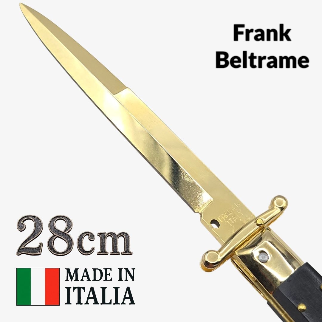 Couteau Stiletto automatique Frank Beltrame ébène gold 28cm