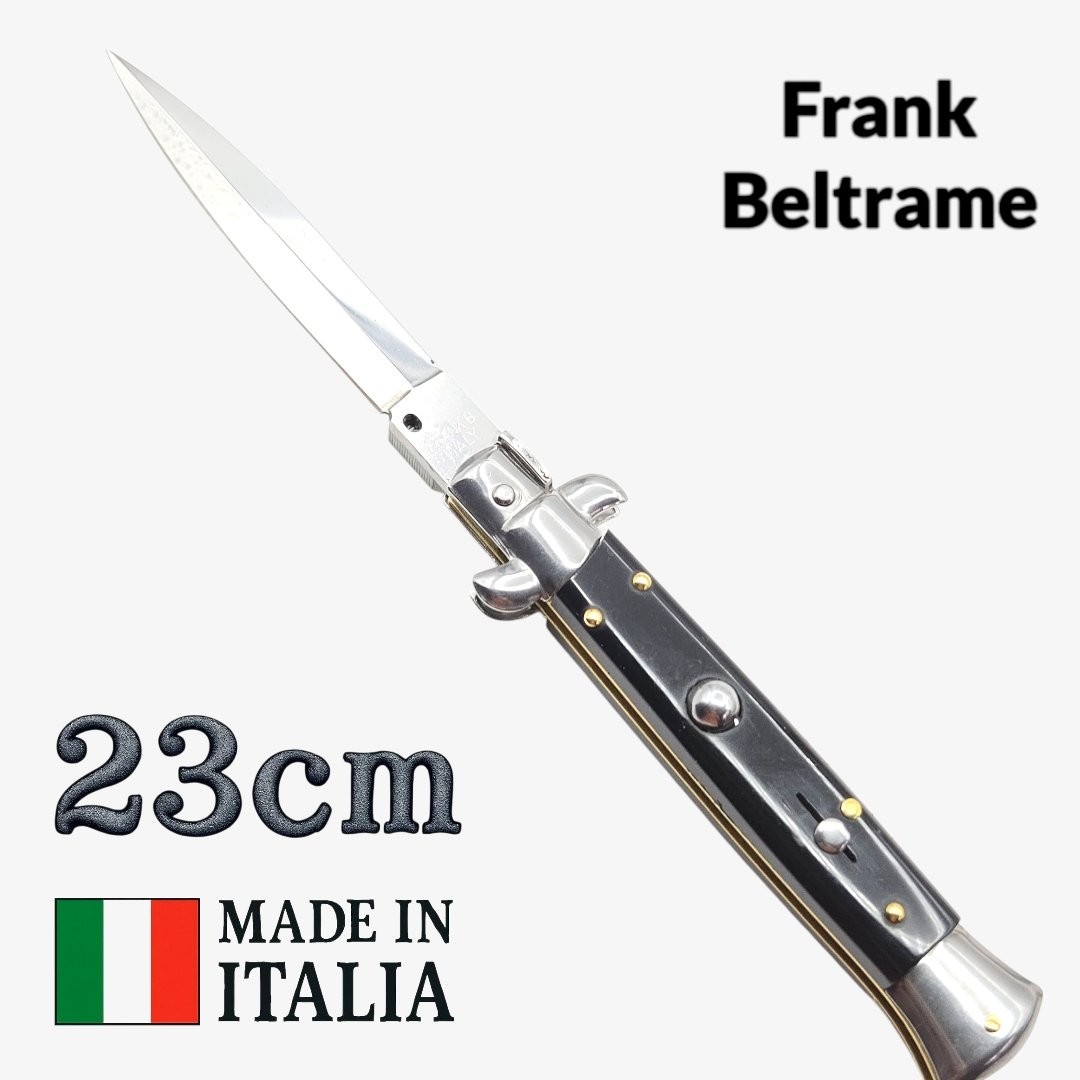 Stiletto automatique Frank Beltrame dague imitation corne 23cm
