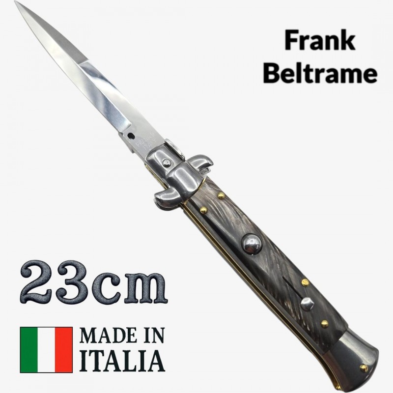 Stiletto automatique Frank Beltrame baionette buffle 23cm Stiletto automatique Frank Beltrame baionette buffle 23cm