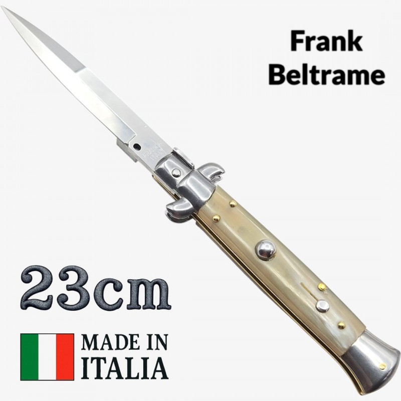 Stiletto automatique Frank Beltrame corne blonde 23cm Stiletto automatique Frank Beltrame corne blonde 23cm