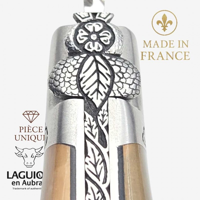 Couteau Laguiole en Aubrac croute ivoire  mammouth pièce unique