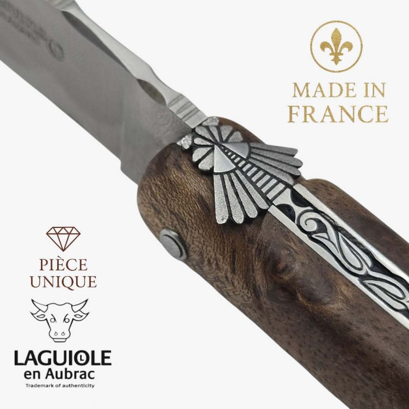 Couteau Laguiole en Aubrac pièce unique Albizzia