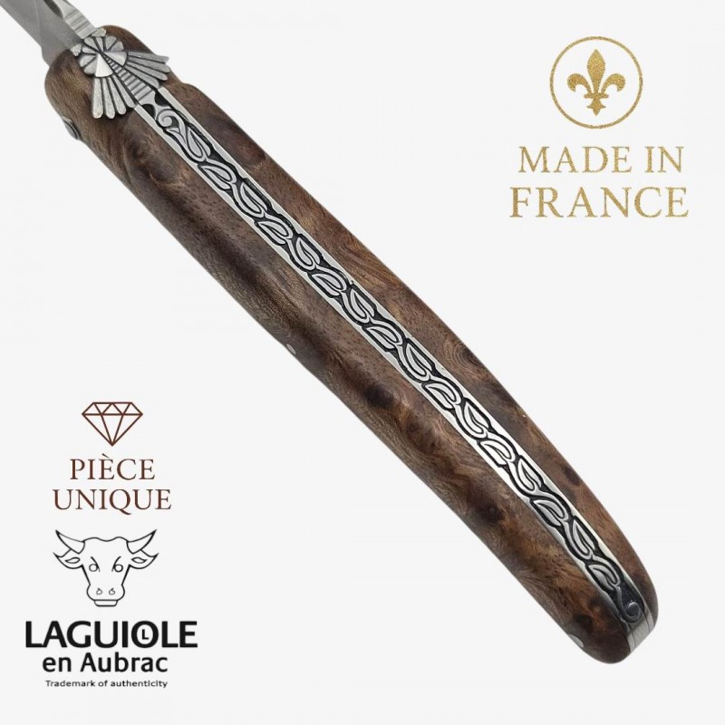 Couteau Laguiole en Aubrac pièce unique Albizzia