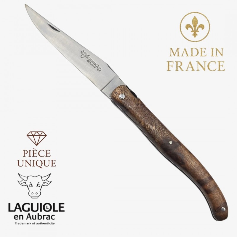 Couteau Laguiole en Aubrac pièce unique Albizzia