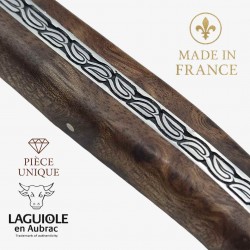 Couteau Laguiole en Aubrac pièce unique Albizzia