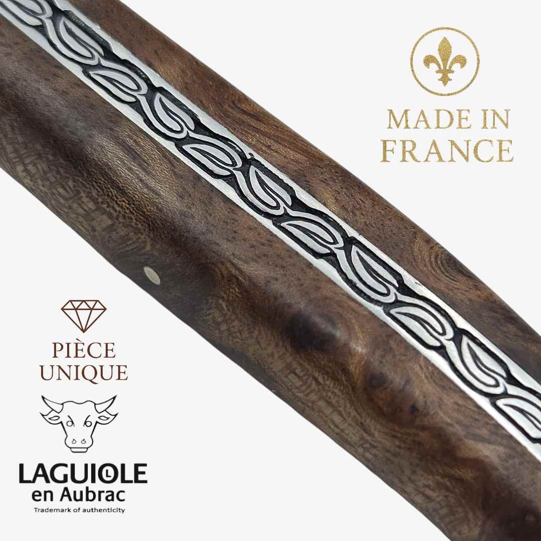 Couteau Laguiole en Aubrac pièce unique Albizzia