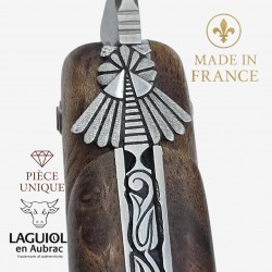 Couteau Laguiole en Aubrac pièce unique Albizzia