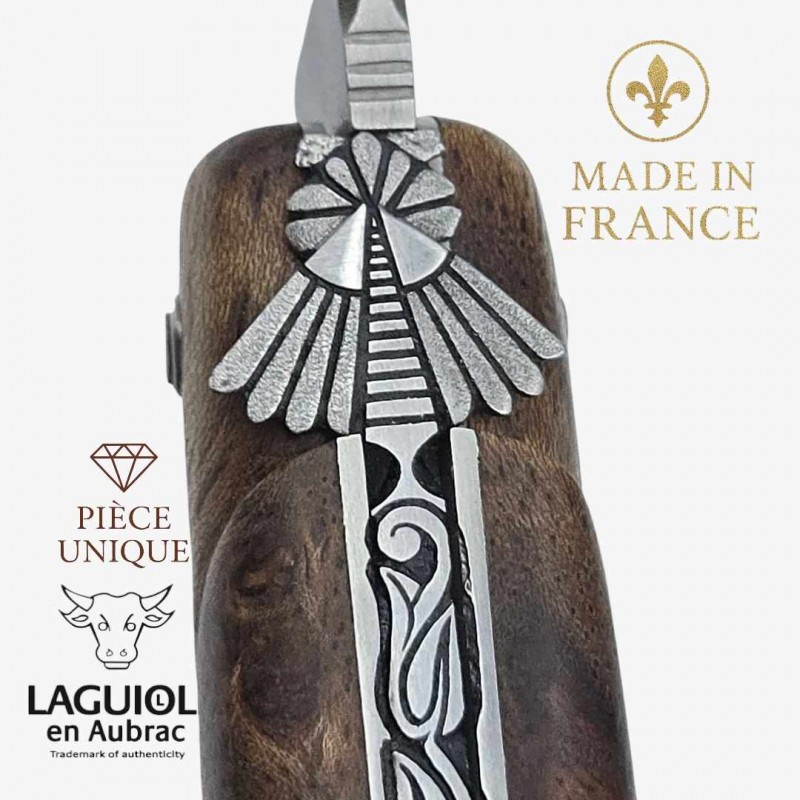 Couteau Laguiole en Aubrac pièce unique Albizzia