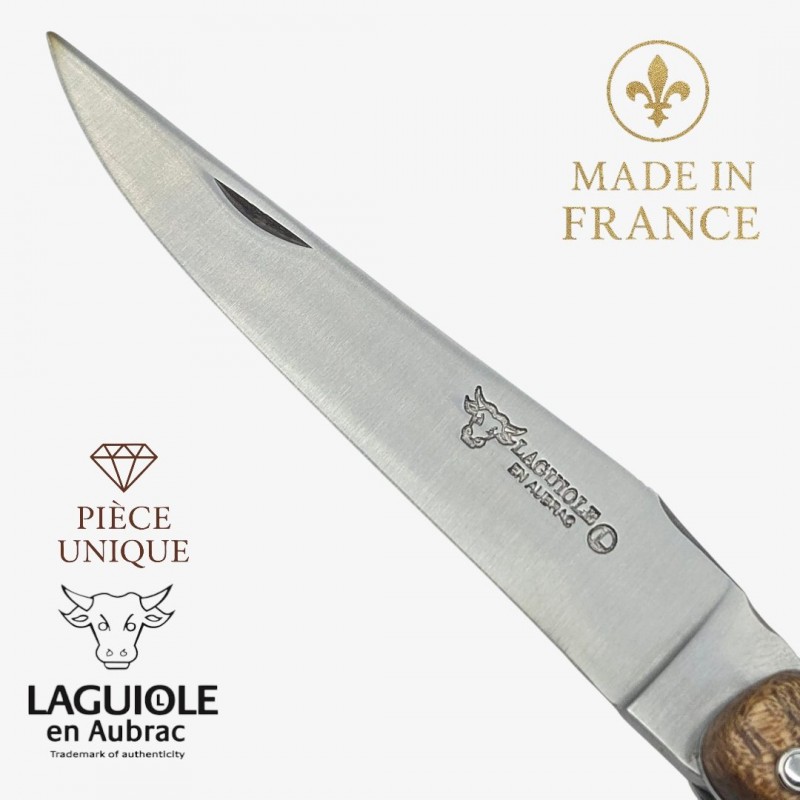 Couteau Laguiole en Aubrac pièce unique Albizzia
