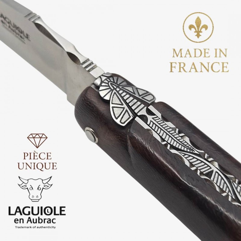 Couteau Laguiole en Aubrac pièce unique bois de fer