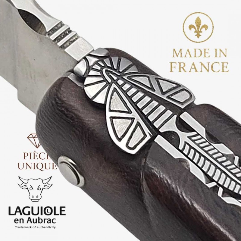 Couteau Laguiole en Aubrac pièce unique bois de fer