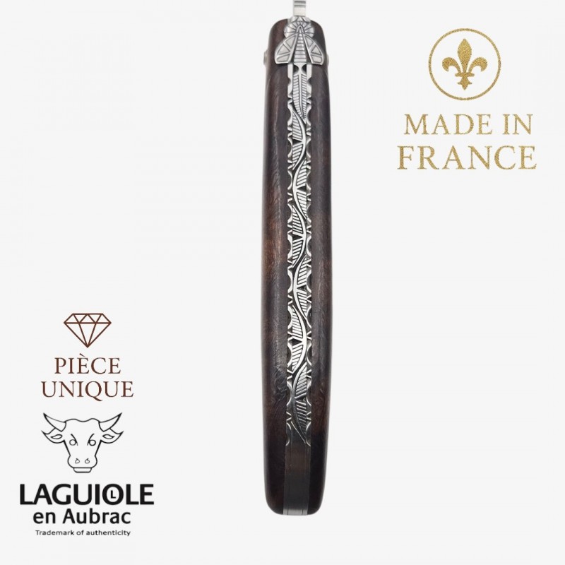 Couteau Laguiole en Aubrac pièce unique bois de fer