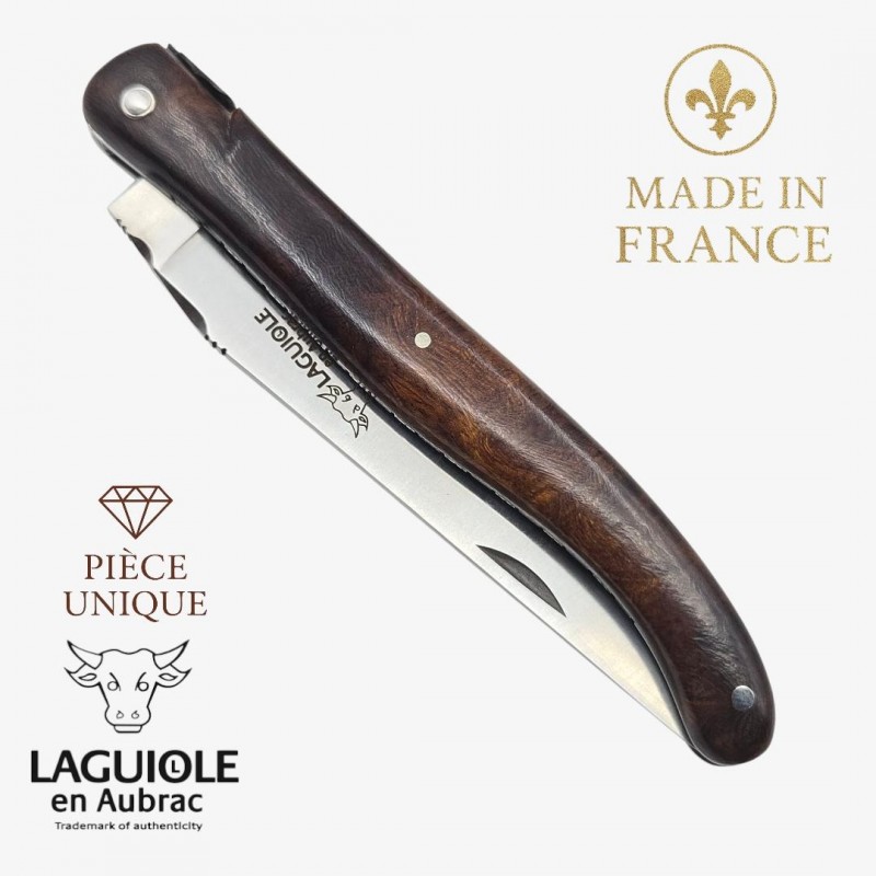 Couteau Laguiole en Aubrac pièce unique bois de fer