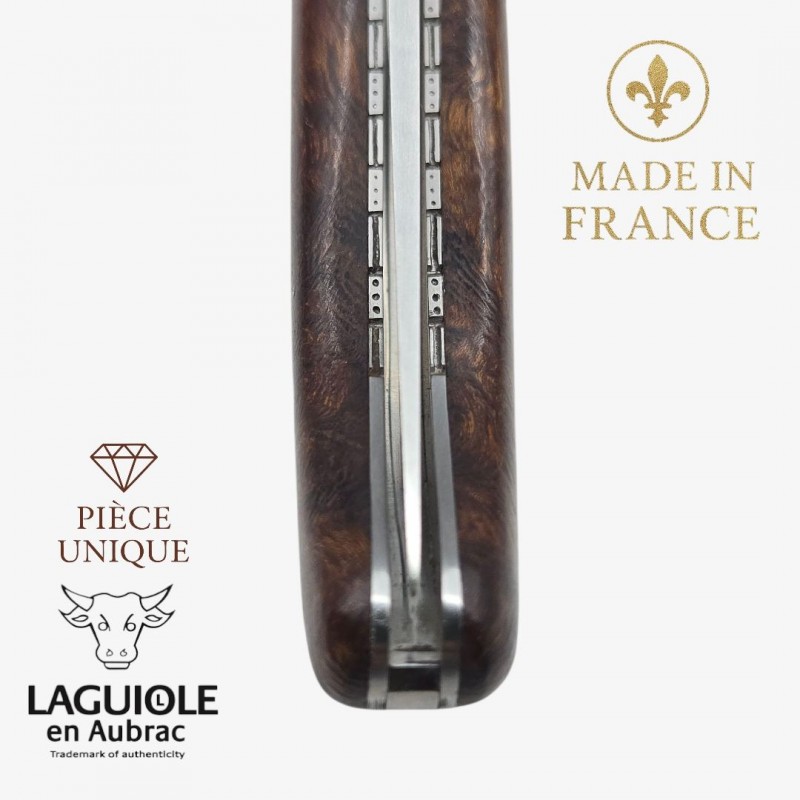 Couteau Laguiole en Aubrac pièce unique bois de fer