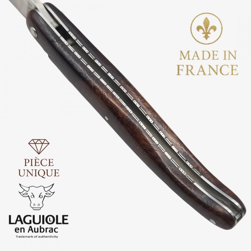 Couteau Laguiole en Aubrac pièce unique bois de fer
