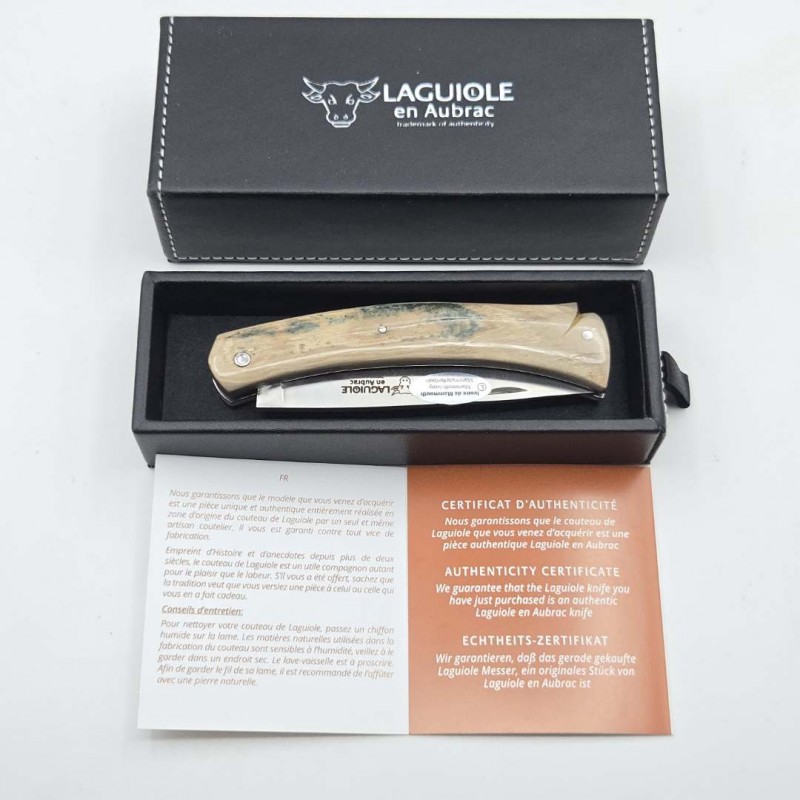 Couteau Laguiole en Aubrac Mistral ivory crust pièce unique