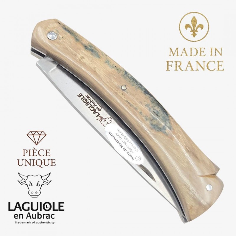 Couteau Laguiole en Aubrac Mistral ivory crust pièce unique