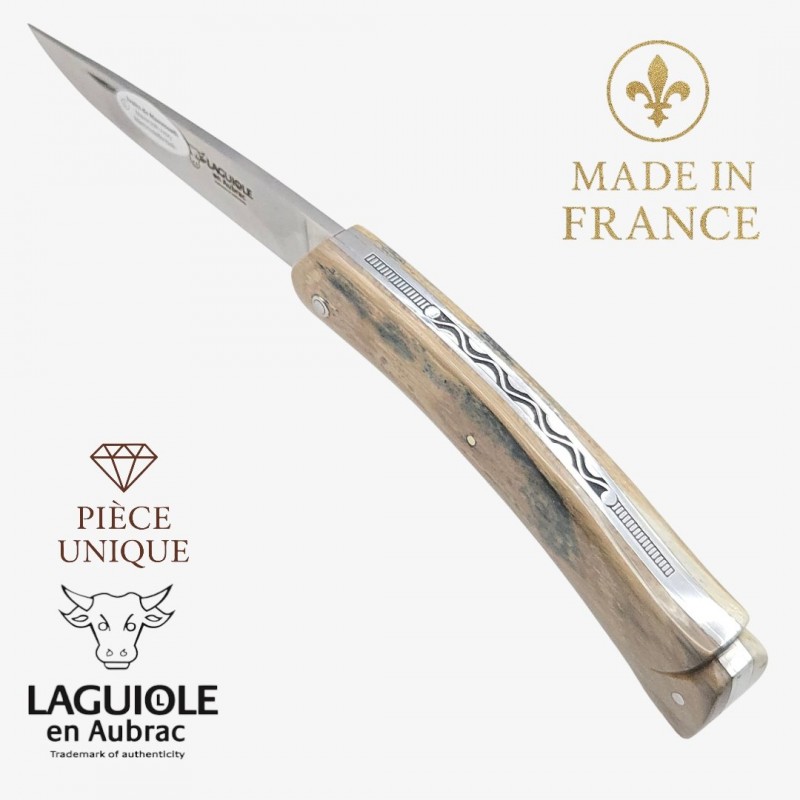 Couteau Laguiole en Aubrac Mistral ivory crust pièce unique