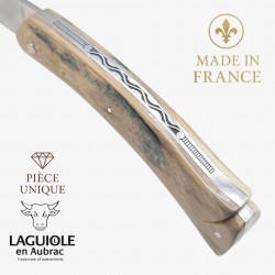 Couteau Laguiole en Aubrac Mistral ivory crust pièce unique
